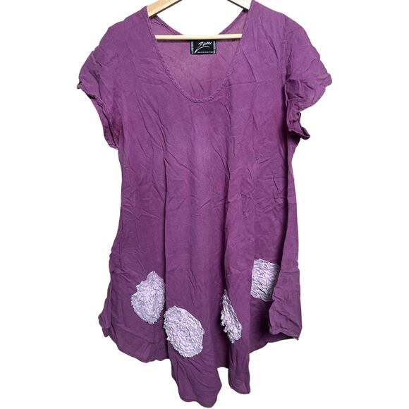 Zumi Purple Long Dress Flower Design *Dimensions In Pictures* - Picture 1 of 5